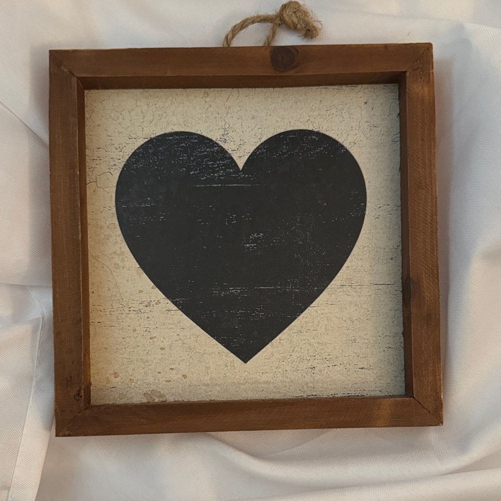 Rustic Black Heart Framed Wall Art